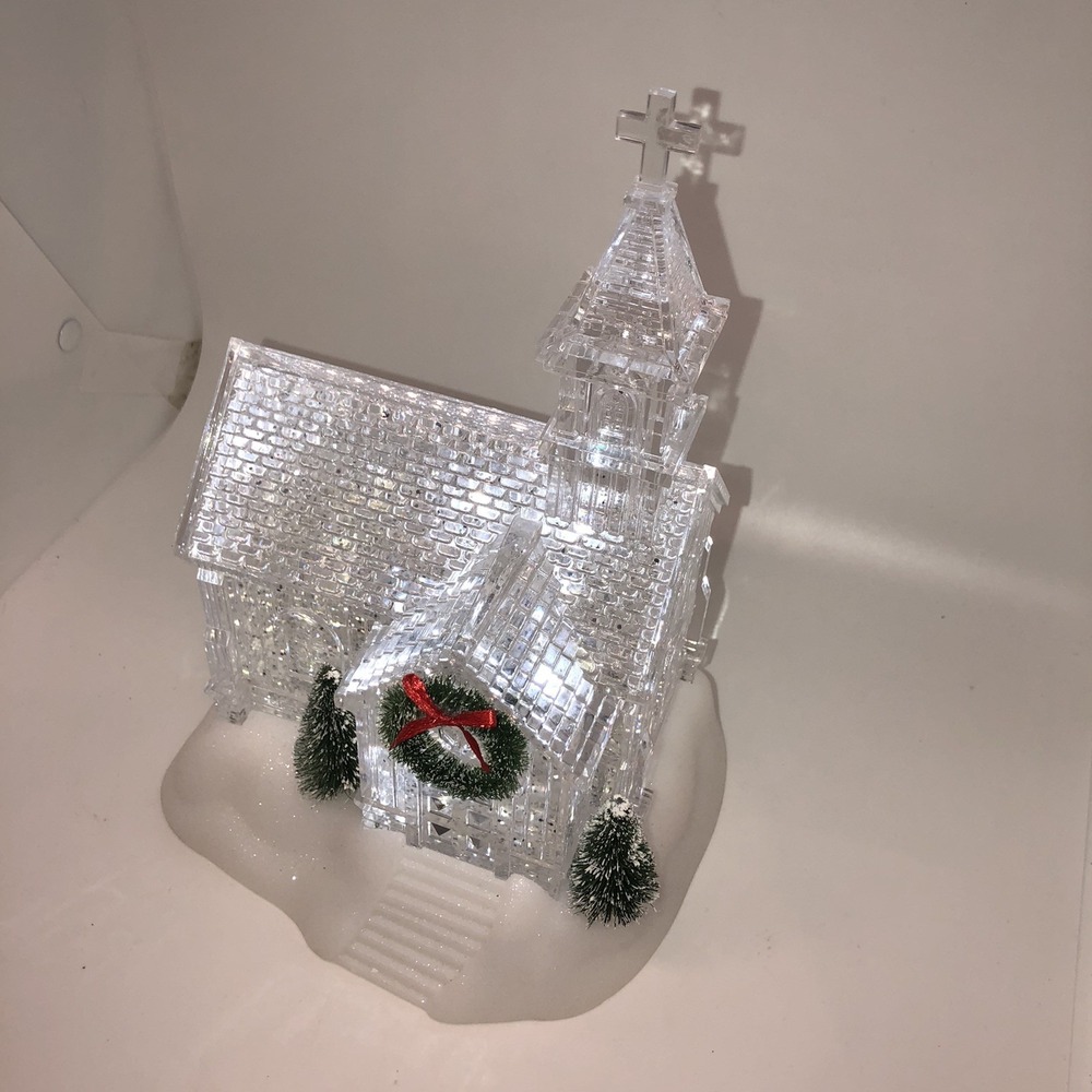 Snow Globe Church Merry Makers LED Glitter Lantern Christmas Village Decoration - Picture 5 of 11
